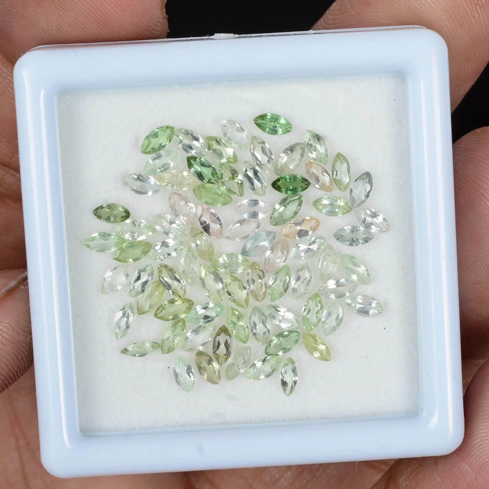 72 Pcs Natural Unheated Green Tourmaline Marquise Cut 4mmx2mm Loose Jewelry Gems