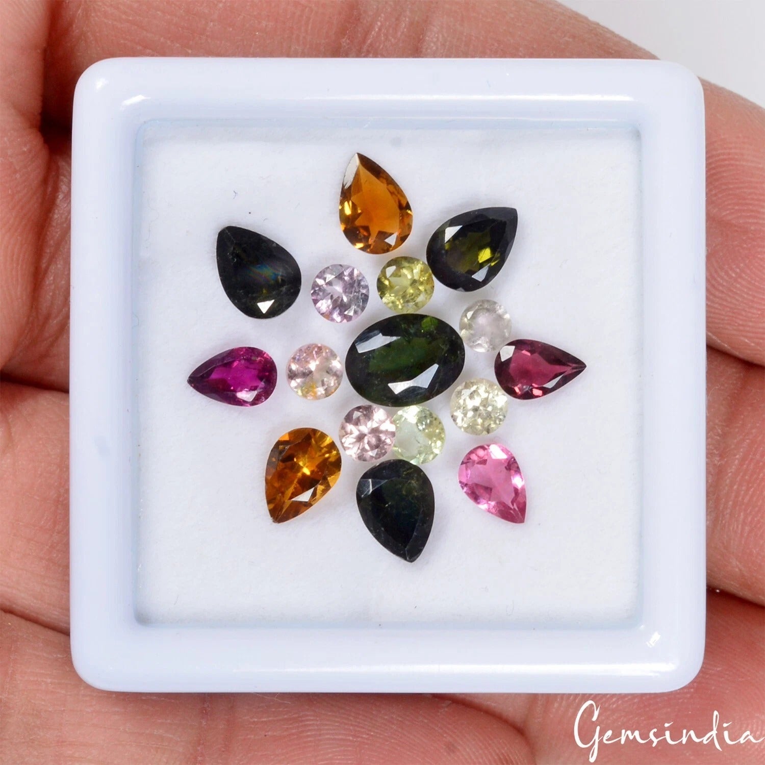 Tourmaline Lot, Loose Gemstone, Untreated, Multi Color — 16 Pieces, 4mm to 8mm, 8.00 Ct, Mozambique