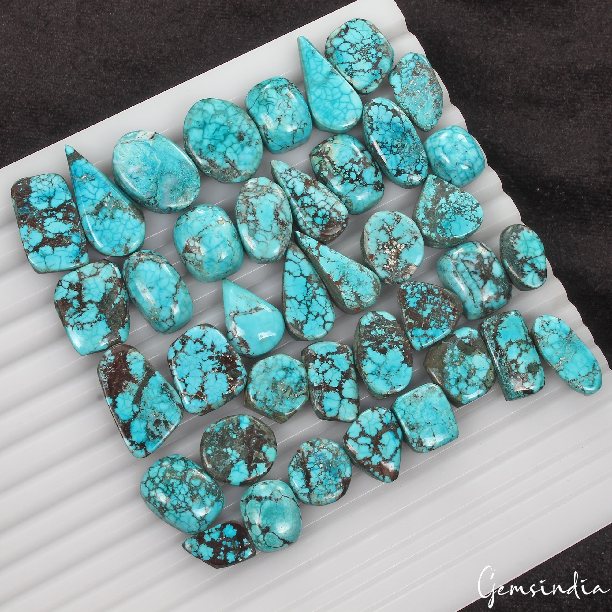420 Ct/39 Pcs Natural USA Blue Turquoise Mix Cab Loose Wholesale Gemstones Lot