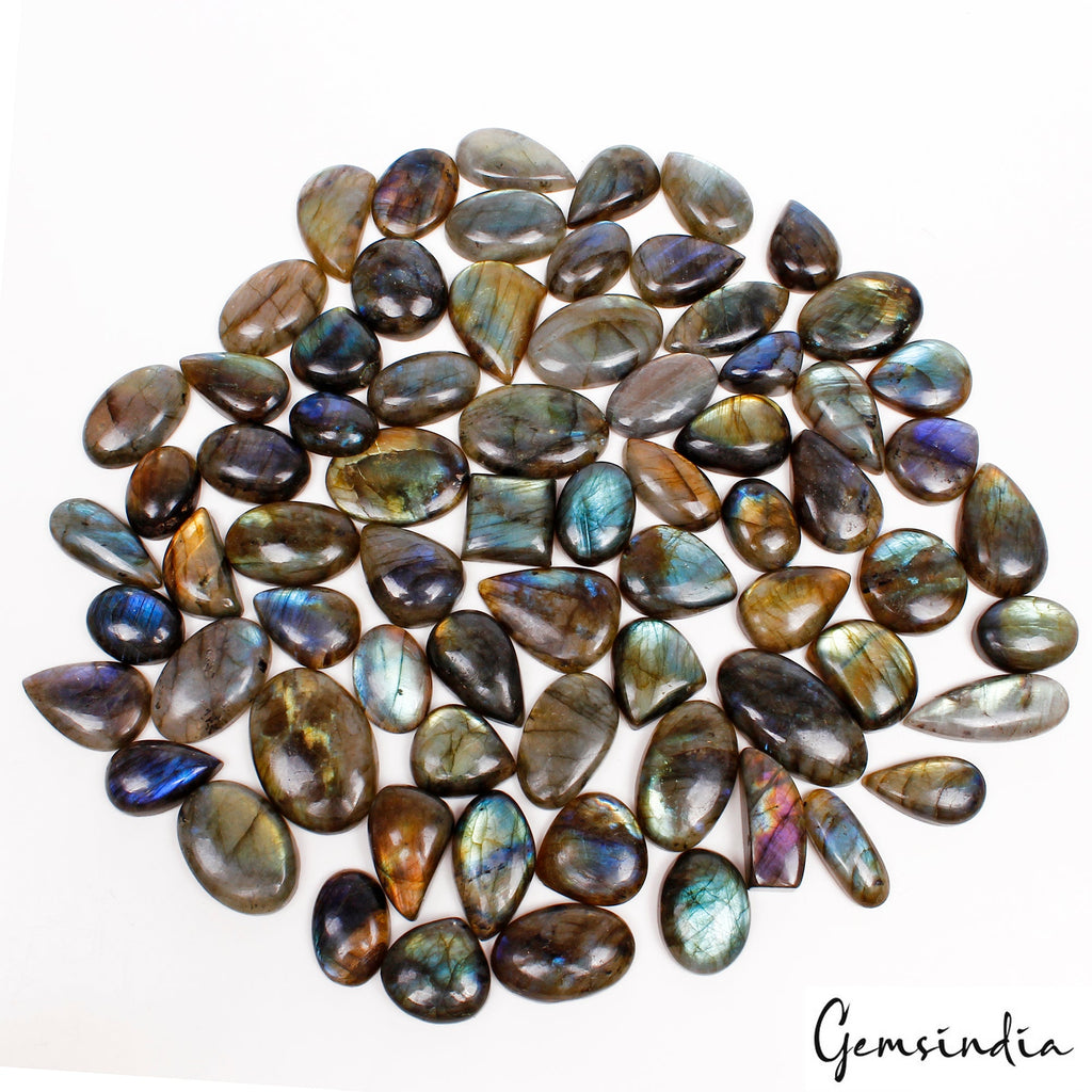 1600 Ct 100% Natural Multi Flashing Labradorite Mix Cabochon Loose Gemstones Lot