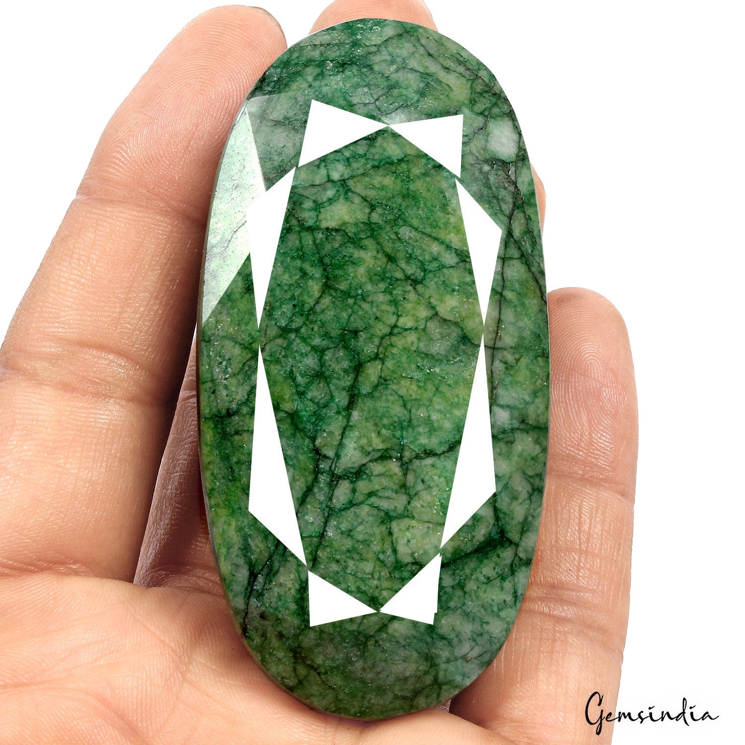 760 Ct Natural Colombian Green Emerald Oval Faceted Cut Earth Mined Loose Gems