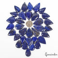 1200 Cts/33 Pcs Natural Blue Lapis Lazuli Gold Flecks Pear Loose Wholesale Gems