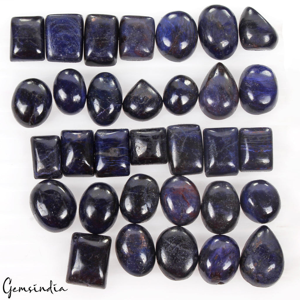 420 Cts/32 Pcs Natural Madagascar Blue Sapphire Mix Cab Loose Jewelry Gemstones