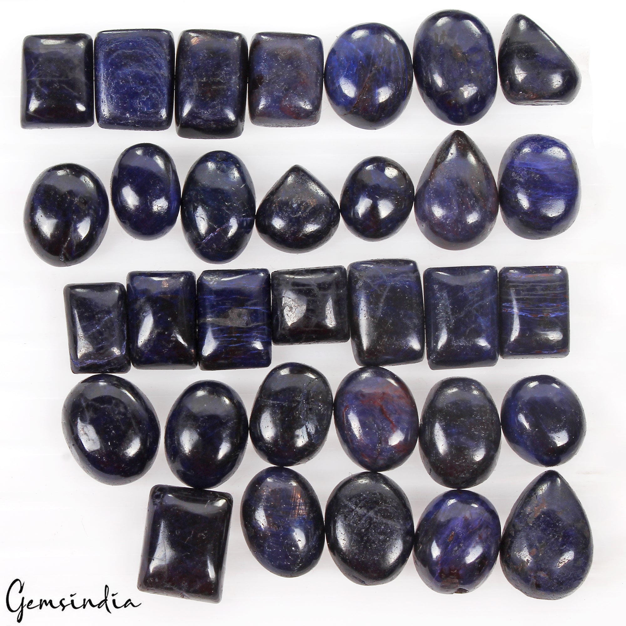 420 Cts/32 Pcs Natural Madagascar Blue Sapphire Mix Cab Loose Jewelry Gemstones