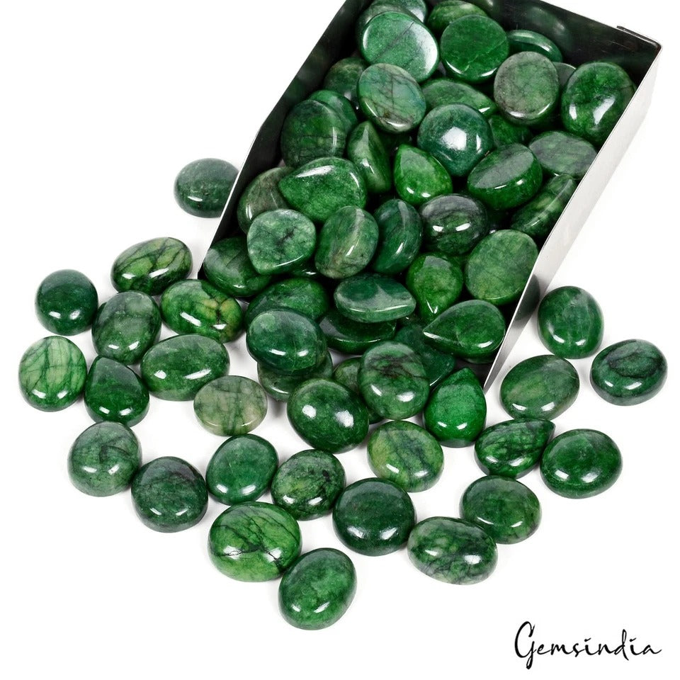 1380 Ct/86 Pcs Natural Top Quality Green Emerald Mix Cab Wholesale Gemstones Lot