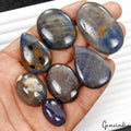 Certified 500 Cts/7 Pcs Natural Untreated Brown Blue Sapphire Mix Cab Loose Gems