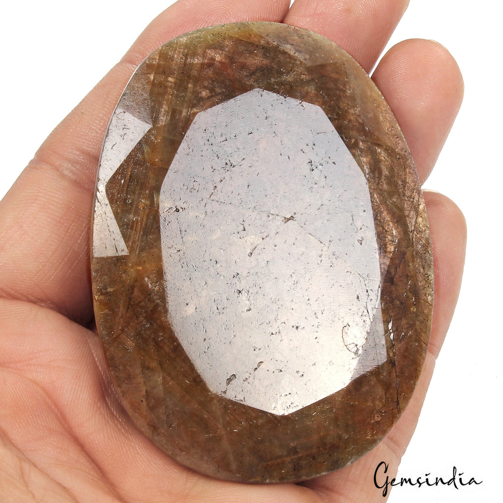 970 Ct Natural Untreated Brown Golden Sapphire Oval Cut Faceted Earth Mined Gems