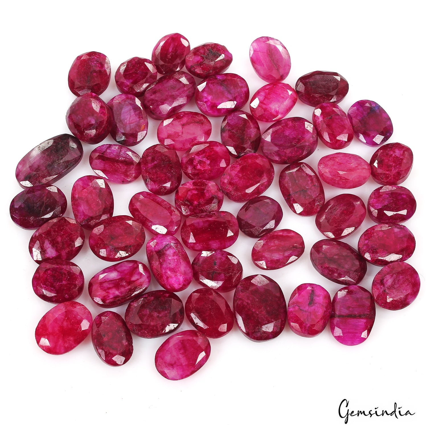 470 Ct Natural Red Pink Beryl Oval Faceted Loose Wholesale Gemstone Lot 50 Pcs