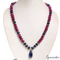20" Beautiful Natural Ruby Sapphire Gemstone Handmade Necklace for Women 380 Ct