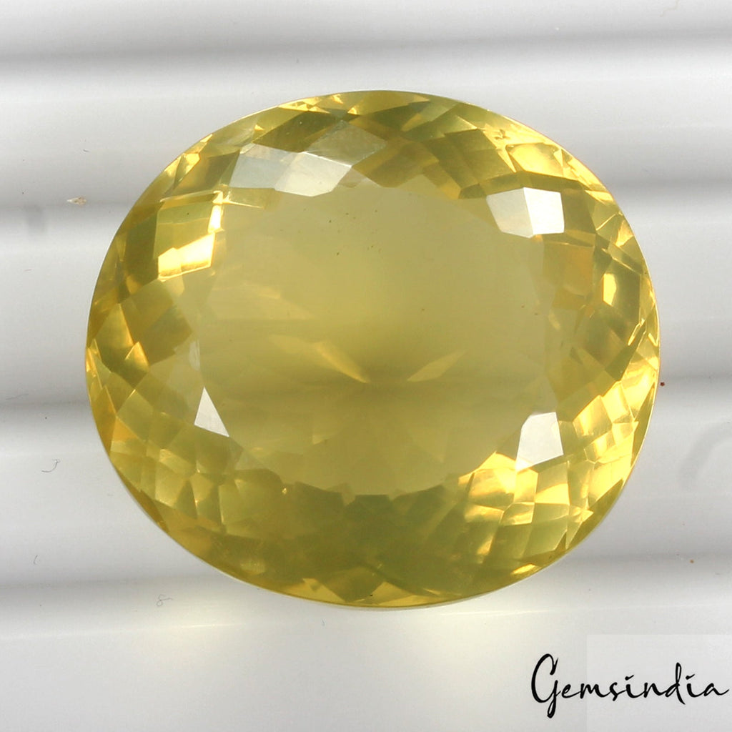Certified 73.40 Cts Natural Untreated Golden Yellow Citrine Oval Cut Loose Gem