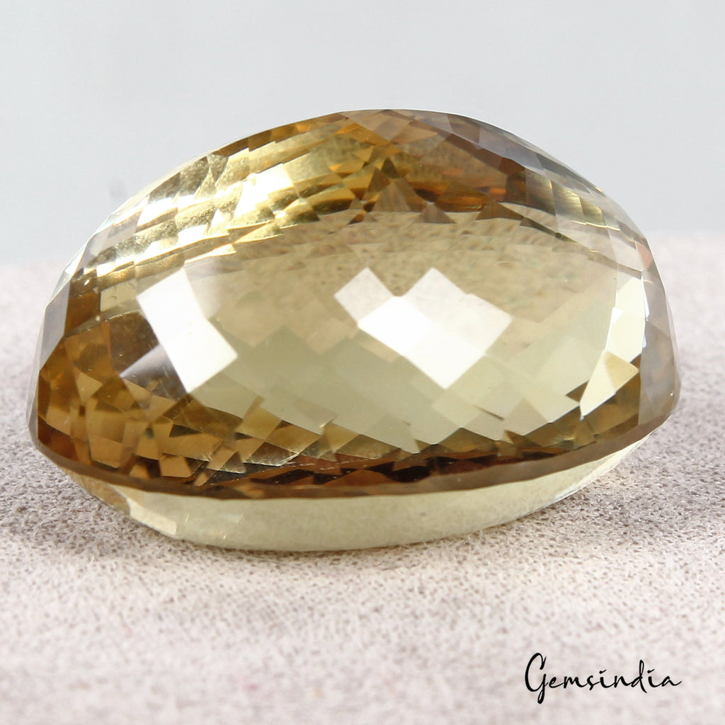 100.40 Cts Natural Untreated Brazilian Yellow Citrine Oval Faceted Cut Loose Gem