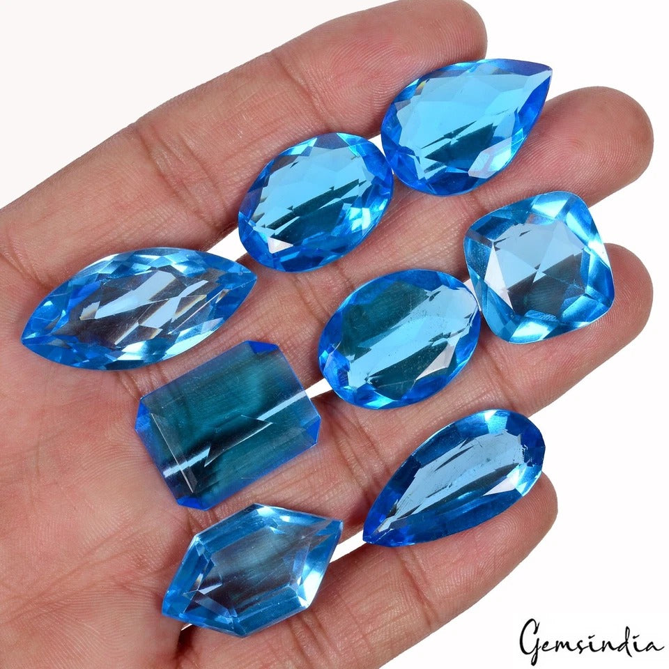 Topaz Lot, Loose Gemstone, Blue — 8 Pieces, 19mm to 33mm, 176.80 Ct