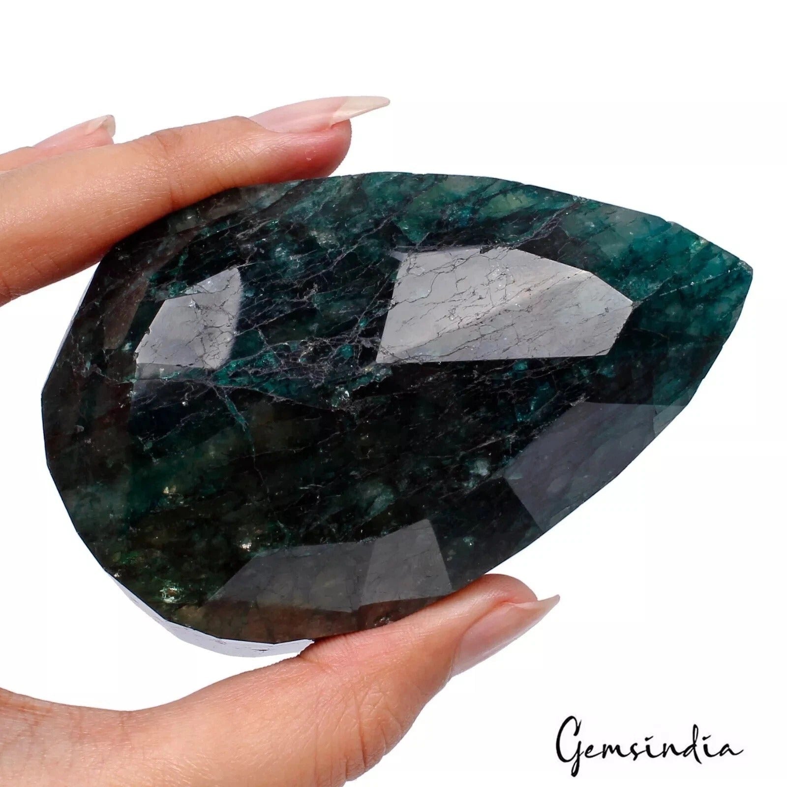 Emerald Loose Gemstone, Color Enhanced, Green — 90 x 57 x 41 mm, 1760 Ct, Zambia