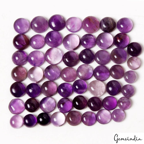 Amethyst Cabochon, Untreated, Purple — 8mm to 11mm, 175.80 Ct, Brazil