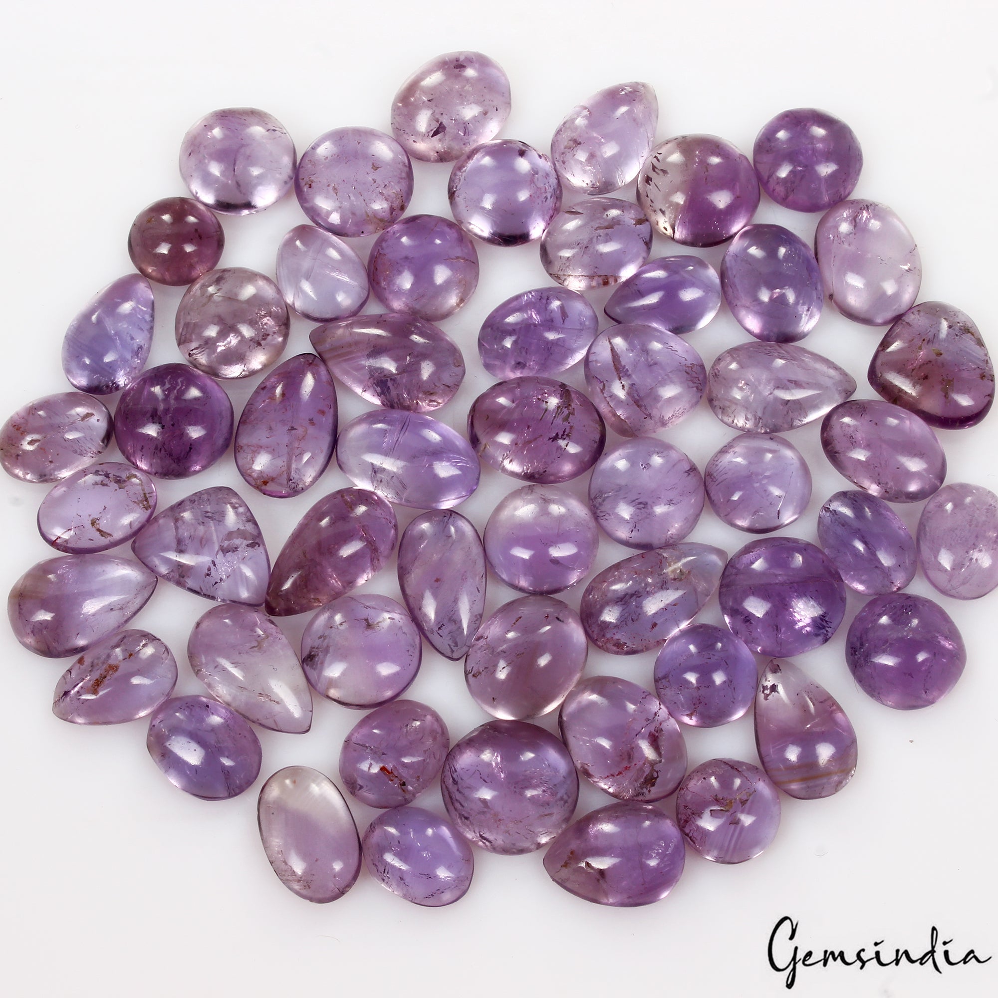 300 Ct. Natural Untreated Purple Amethyst Mix Cabochon Wholesale Loose Gems Lot