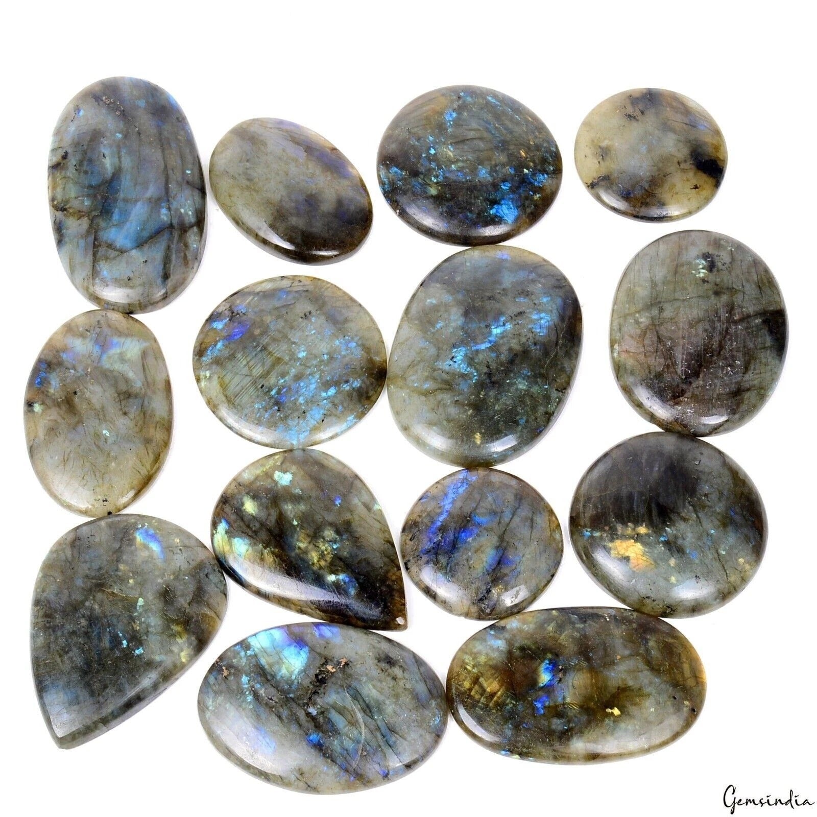 2500 Cts Natural Labradorite Lot Mixed Shape Loose Huge Gemstones 44-77mm 14 Pcs