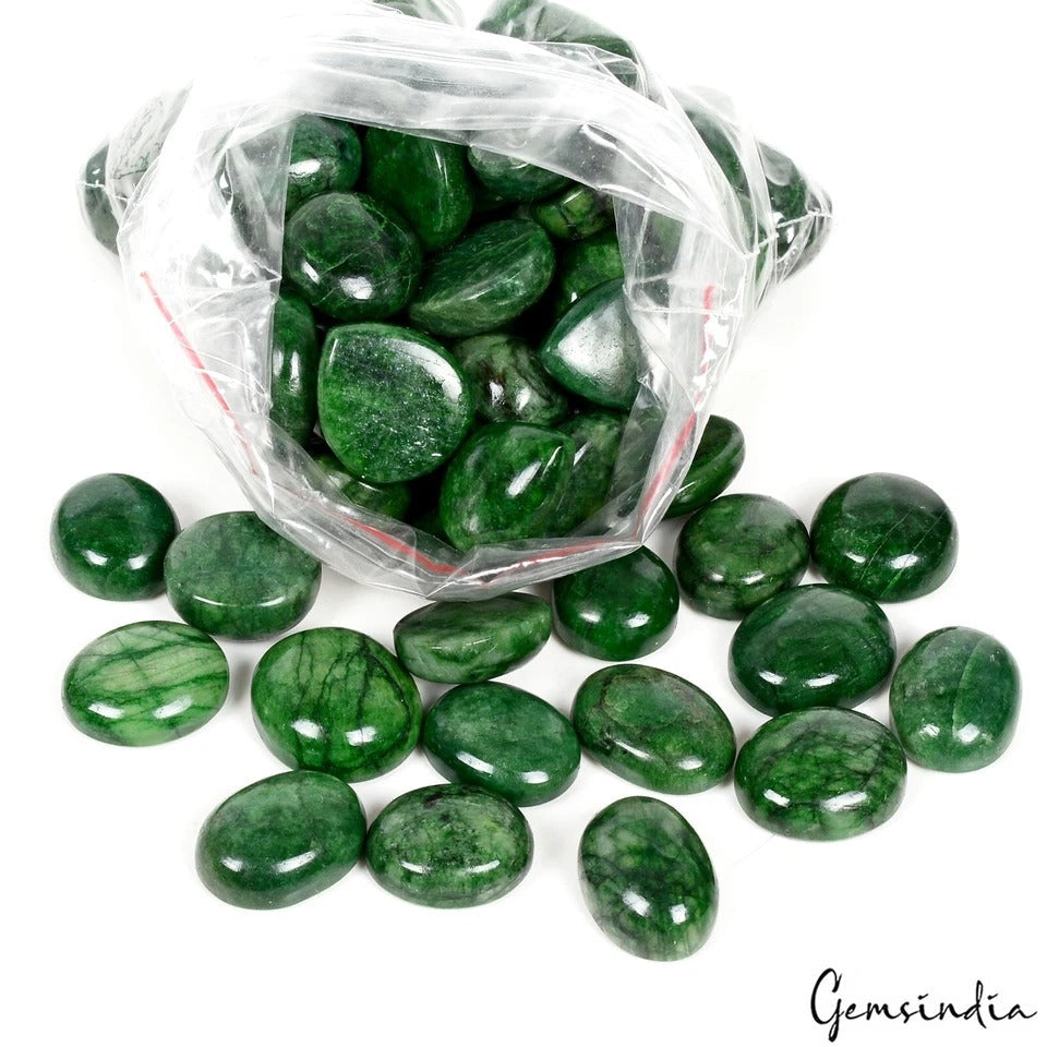 1380 Ct/86 Pcs Natural Top Quality Green Emerald Mix Cab Wholesale Gemstones Lot
