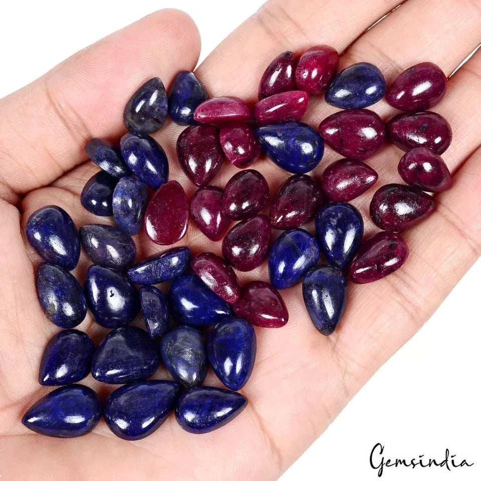 Ruby Lot, Cabochon, Color Enhanced — 45 Pieces, 12mm to 16mm, 400 Ct