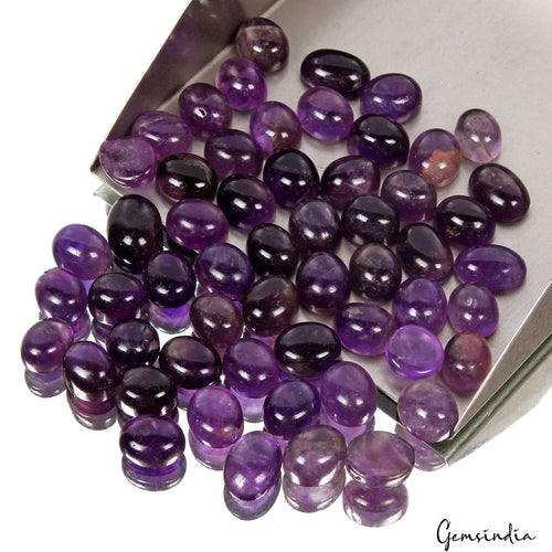 Amethyst Cabochon, Untreated, Purple — 10mm to 14mm, 320 Ct, Madagascar