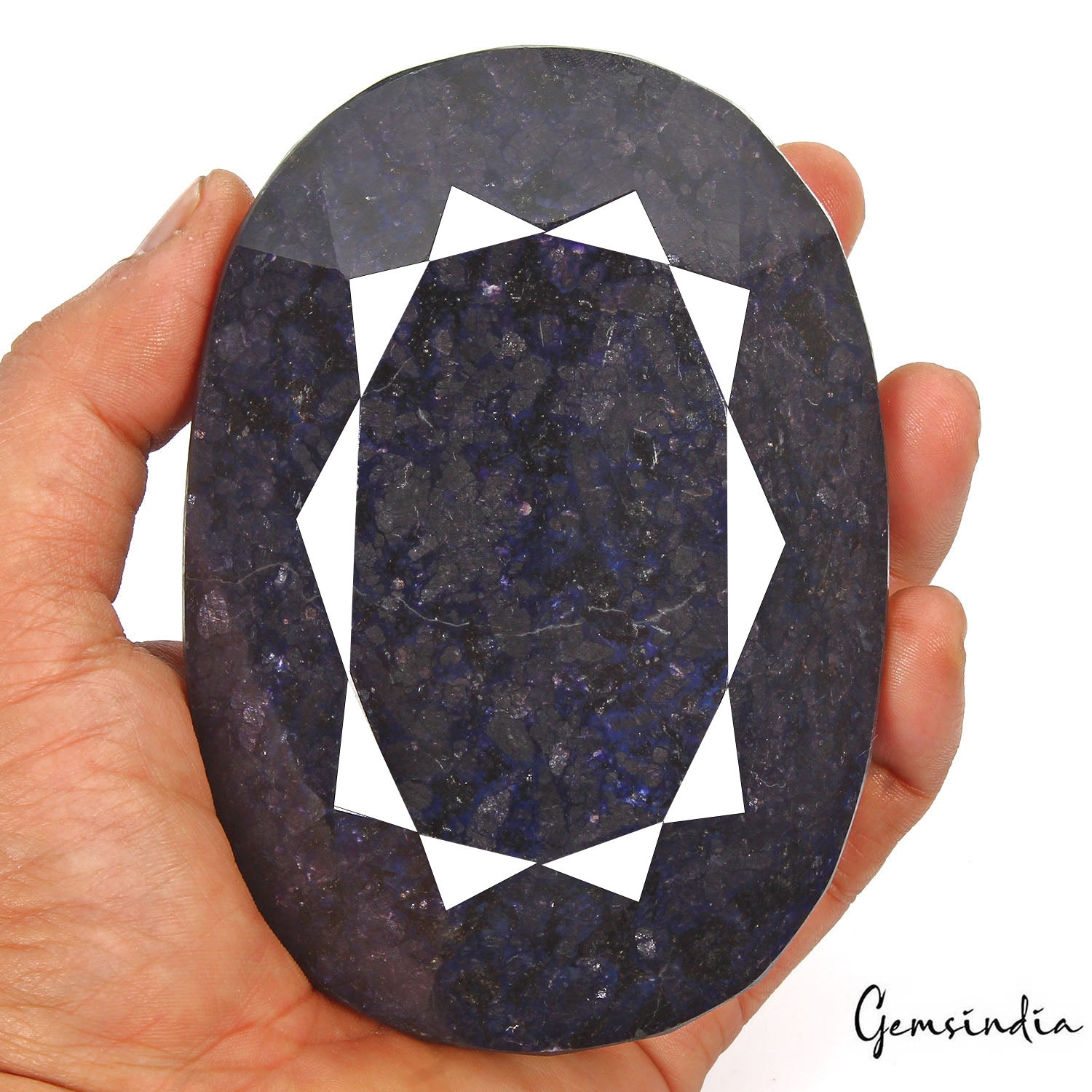 African Blue Sapphire Loose Gemstone, Color Enhanced — 117x82x40mm, 4220 Ct, Africa