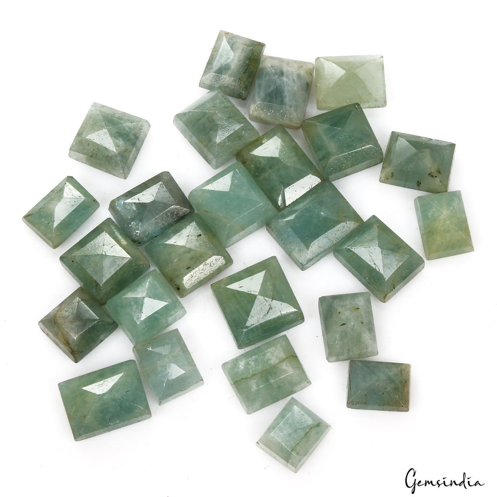 25 Pcs/300 Ct Green Natural Beryl Aquamarine 12mm-16mm Mix Cut Loose Gemstones