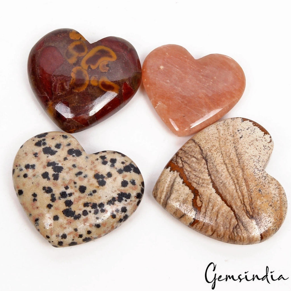 Mini Healing Crystal Heart Gemstone Heart Crystal Pendant Accessories 24- 32mm