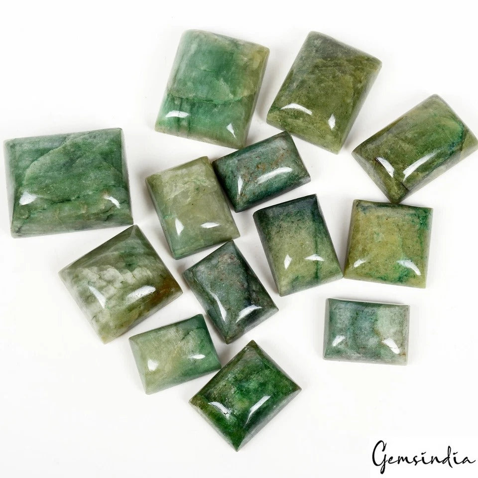 Emerald Lot, Cabochon, Color Enhanced, Green — 13 Pieces, 23mm to 37mm, 1220 Ct, Brazil