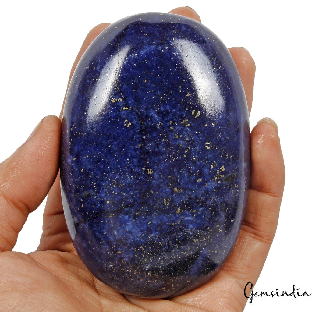 1760Ct Natural Blue Gold Pyrite Lapis Lazuli Oval Cab Huge Loose Earth mined Gem