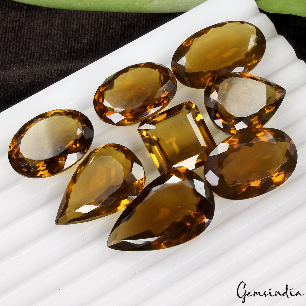 Certified Natural Honey Quartz Citrine 18-30mm Flawless Mix Cut Gemstones 246+Ct