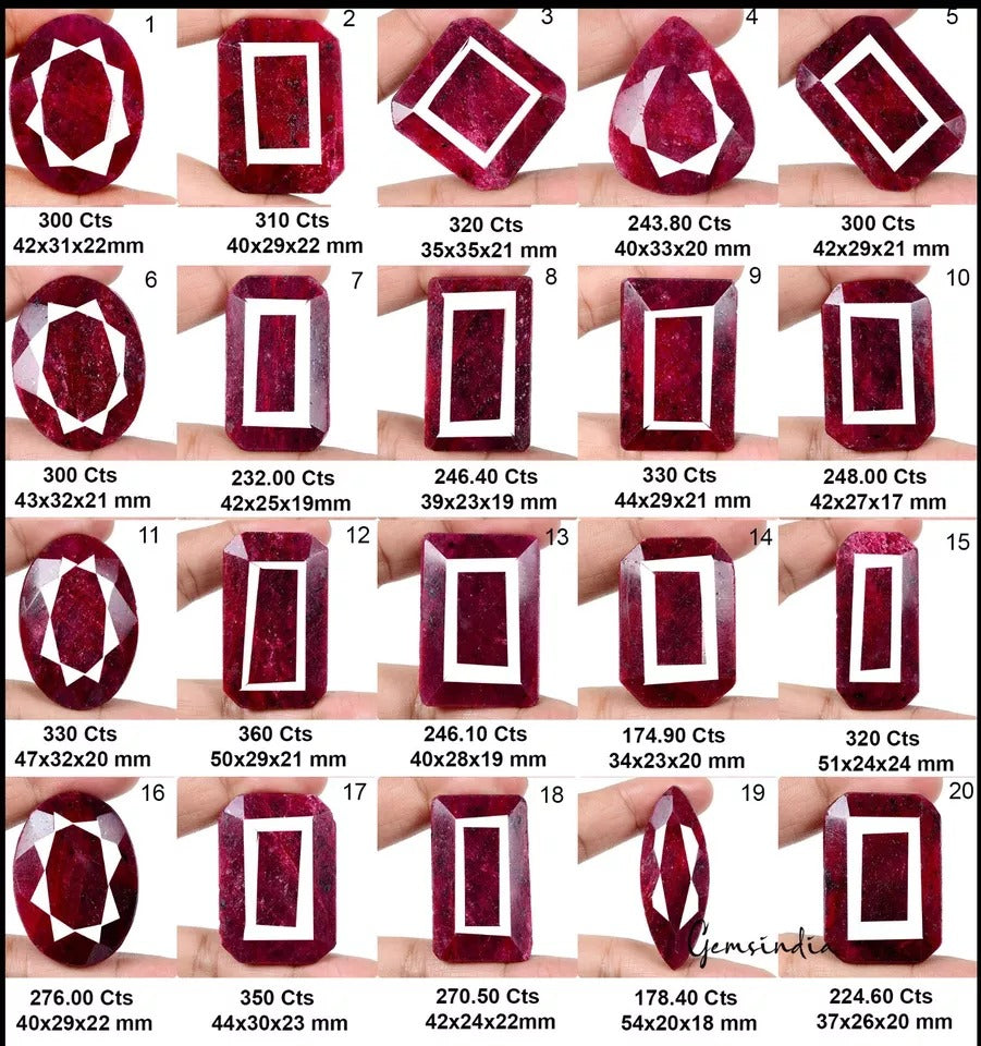 5560 Ct Natural Red Ruby Madagascar Earth Mined Mix Cut Pendant Size Gems 20 Pcs