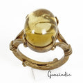 6.20 gm Natural Yellow Citrine Cab Gem Ashtadhatu Astrological Adjustable Ring