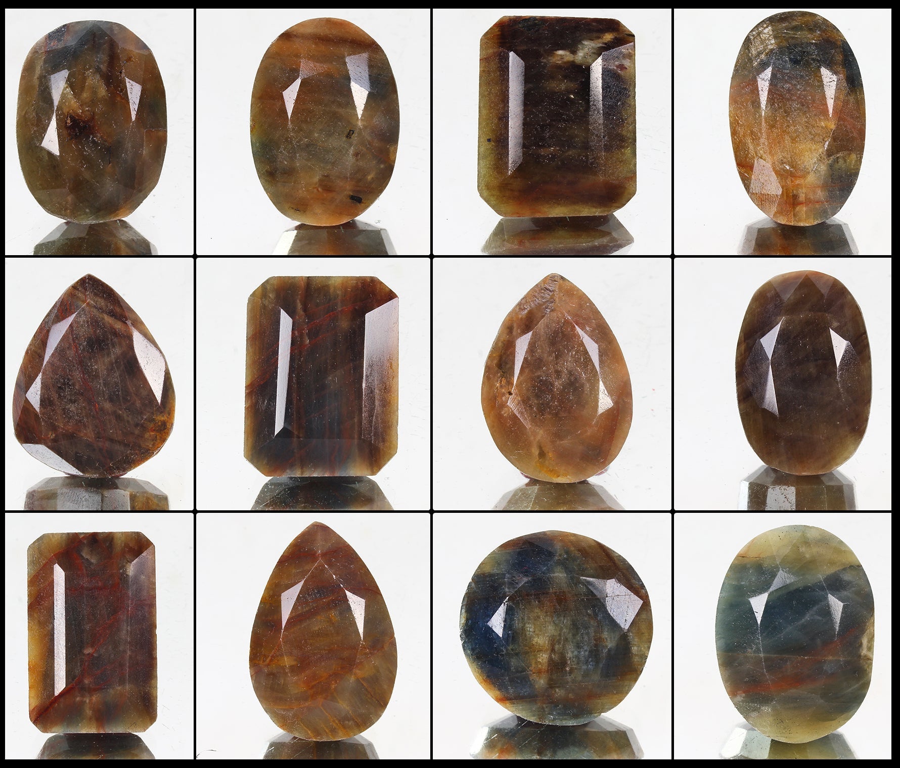 12 Pcs Natural Untreated Multi Color Sapphire Earth Mined Mix Cut Loose Gems Lot
