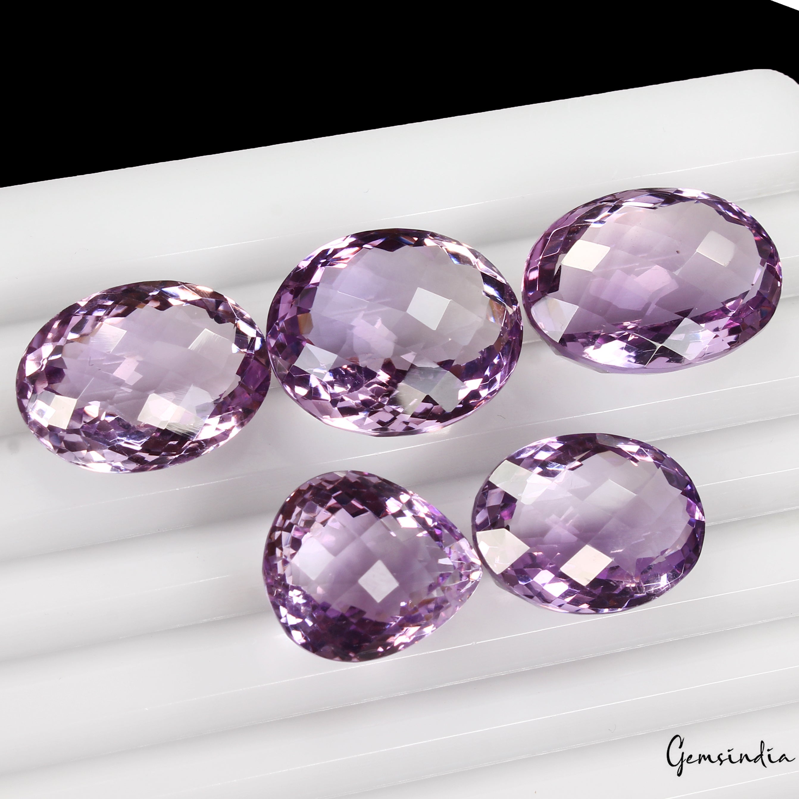 VVS 5 Pcs Natural Amethyst Untreated 17mm-21mm Mix Checker Cut Loose Gemstones