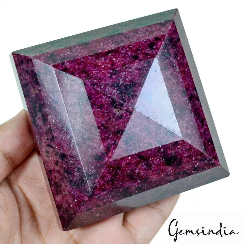 Free Certified 2820 Cts Natural African Dark Red Ruby Square Cut Huge Loose Gem