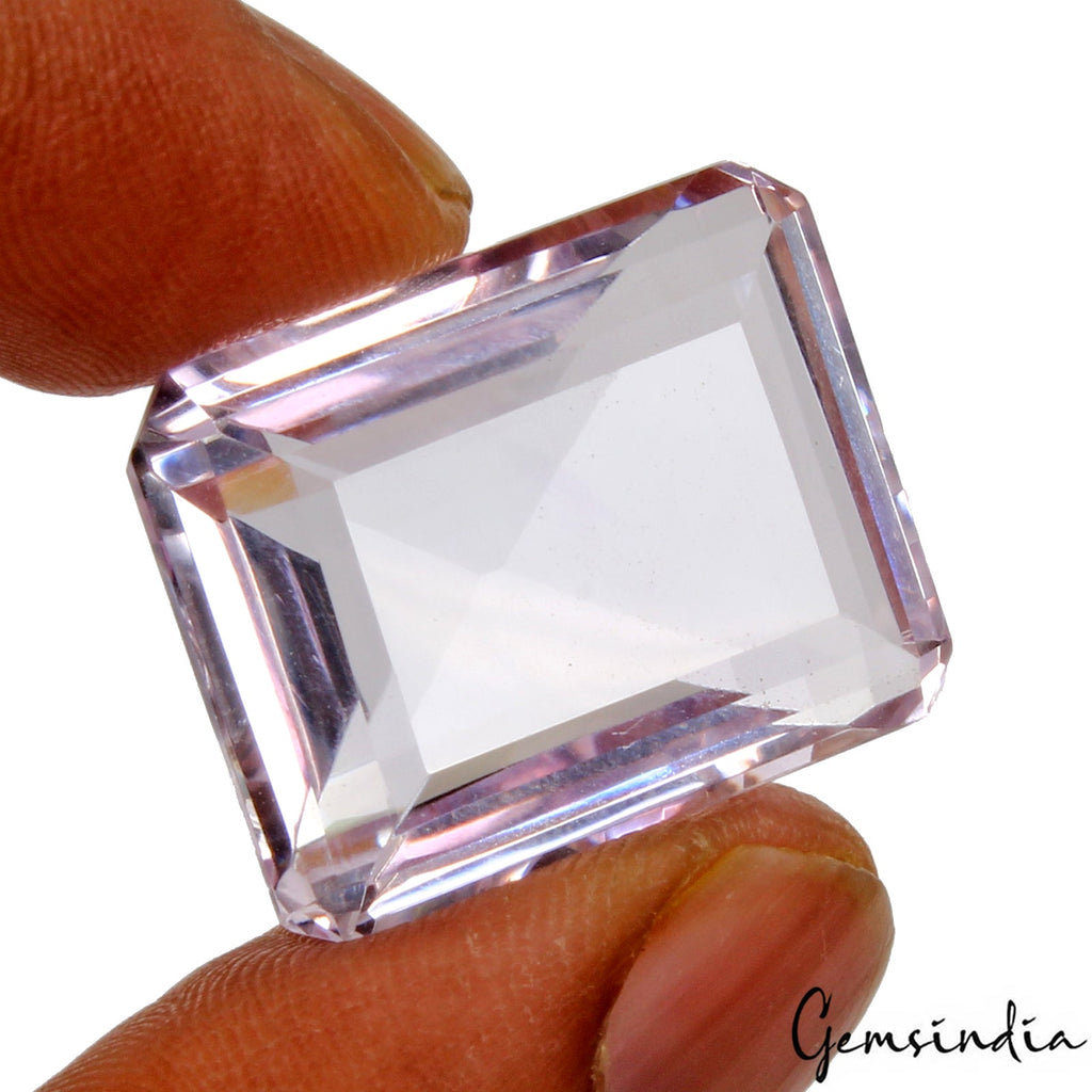 Octagon Cut Natural Unheated Purple Amethyst Brazil 45.70 Ct Jumbo Certified Gem