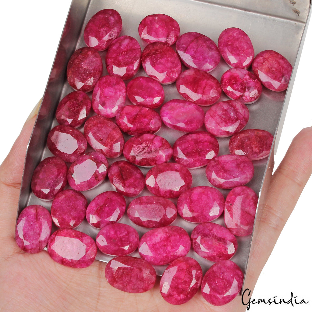 540 Ct/39 Pcs Natural Pink Red Beryl (Bixbite) Oval Cut Loose Gems Wholesale Lot