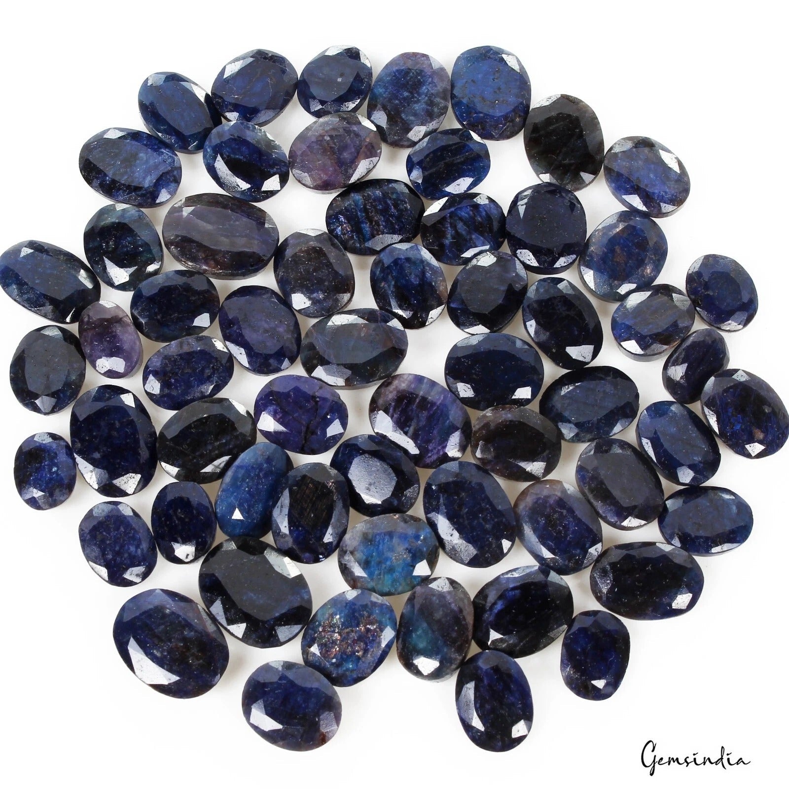 Natural Sapphire 60 Pcs 10-16mm Stunning Blue Ring Size Loose Gemstones 520 Ct