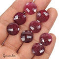 102.10 Ct Natural Red Ruby Round Checker Cut Loose Gems Pair For Making Earrings