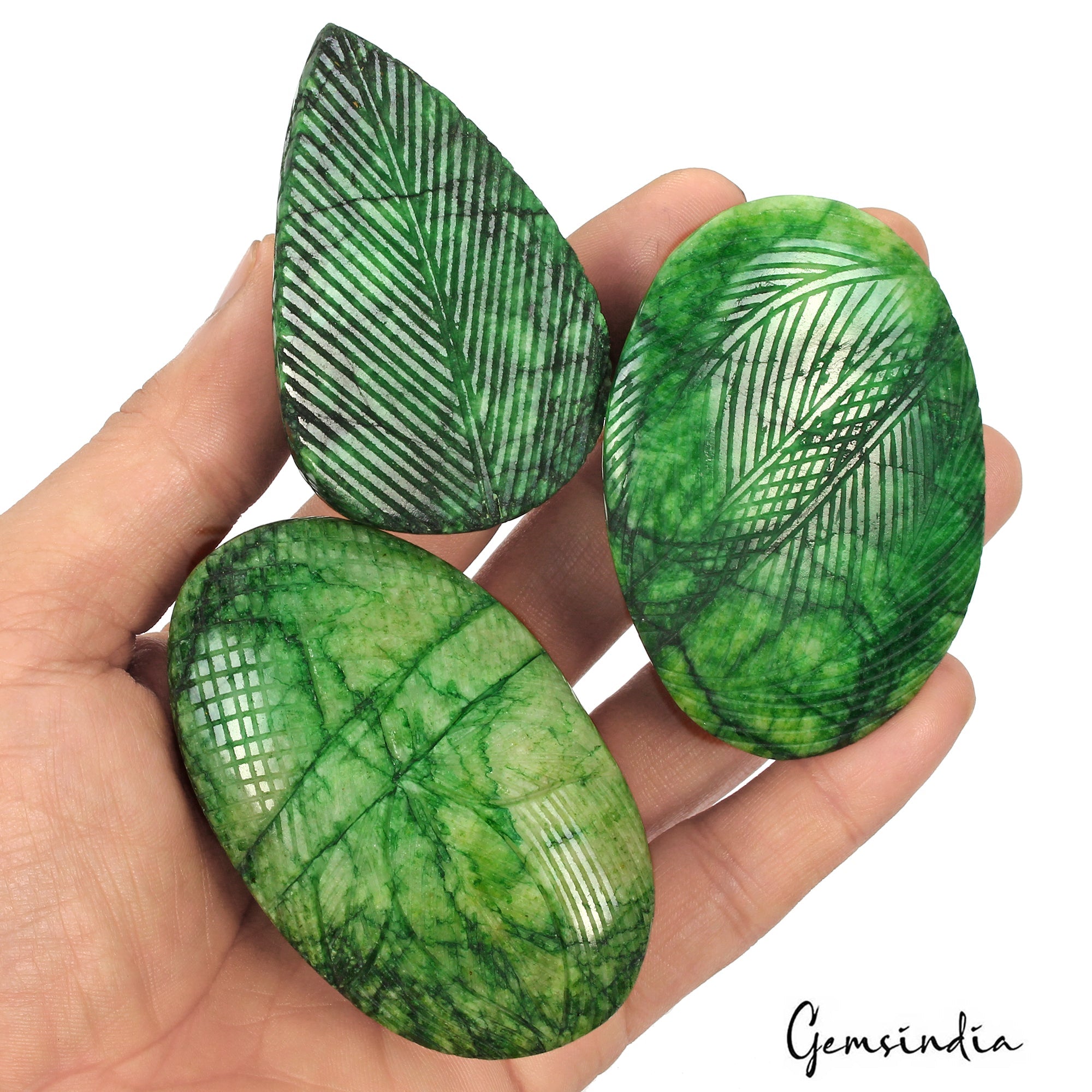 2040 Cts Natural Green Carving Emerald Mix Cut Earth Mined Loose Gems Lot 3 Pcs