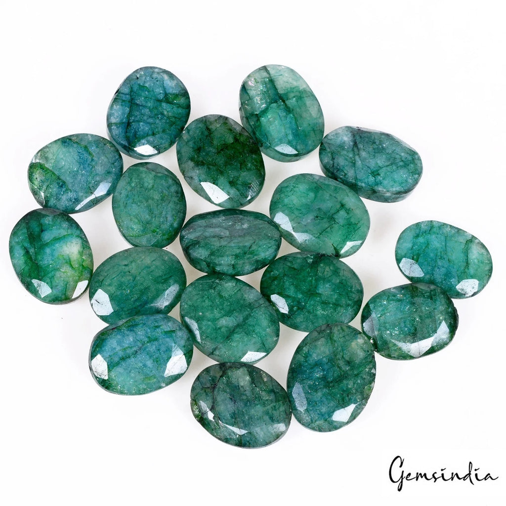Emerald Lot, Loose Gemstone, Color Enhanced, Green — 17 Pieces, 16mm to 19mm, 267.70 Ct, Brazil