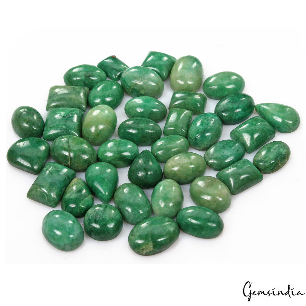 500 Ct/38 Pcs Natural Brazilian Green Emerald Mix Cab Loose Gems Lot For Jewelry