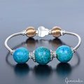 Turquoise Bracelet, Color Enhanced, Silver — 13mm to 14mm, 95.20 Ct (19.03 g)