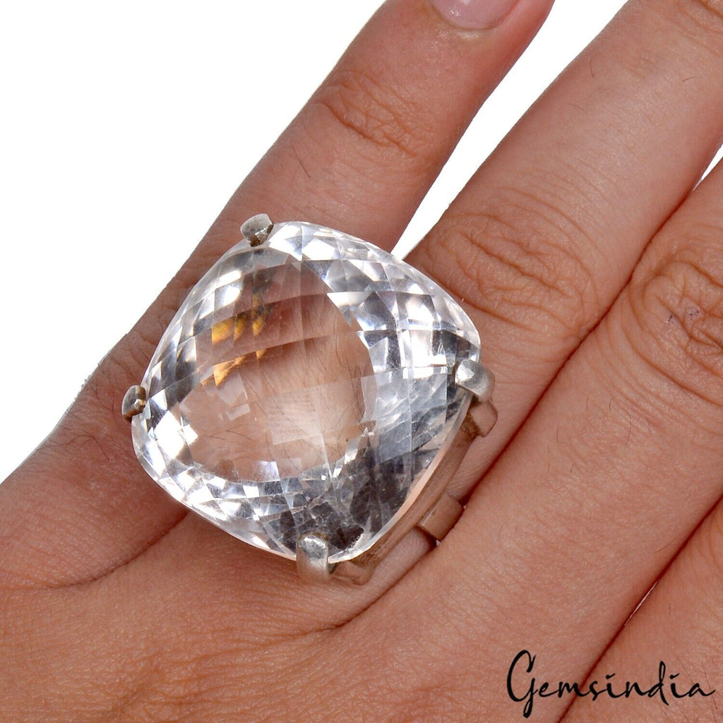 22.20 Gm Natural Amethyst Gemstone Huge 925 Sterling silver Hand made Ring ~7 US