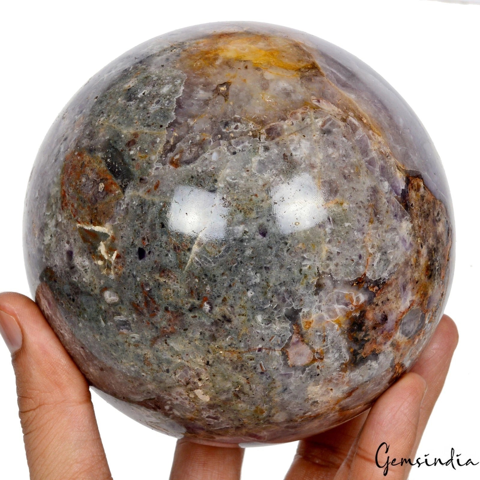 2.3 Kg Natural Untreated Purple Amethyst Crystal Healing Mineral Huge Gem Sphere