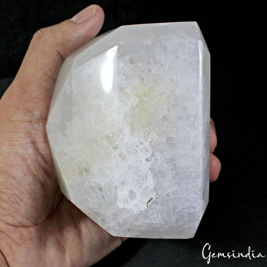 1.23 Kg 100%Natural HUGE White Quartz Octagon Cut Gemstone Brazil Perfect Shape