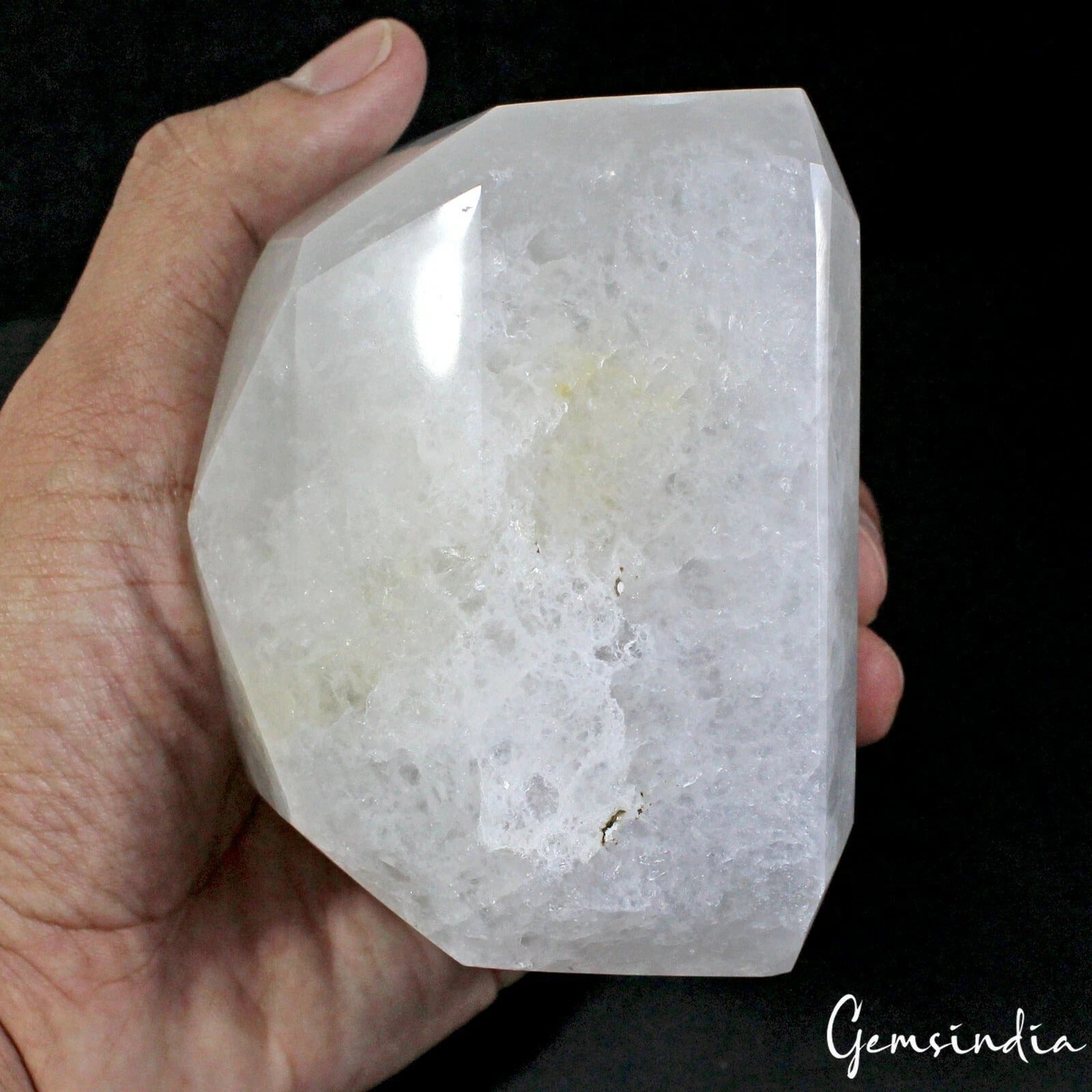 1.23 Kg 100%Natural HUGE White Quartz Octagon Cut Gemstone Brazil Perfect Shape