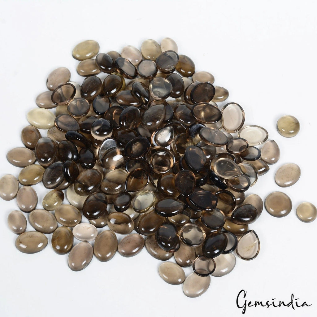 1400 Ct Natural Brown Smoky Quartz Mix Cabochon Loose Untreated 7-20mm Gemstone