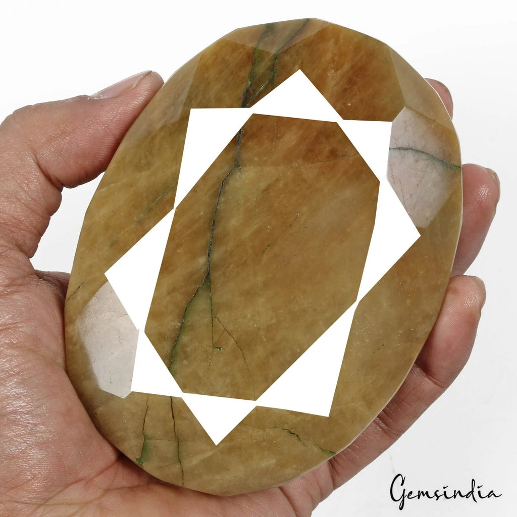 Beryl Loose Gemstone, Untreated, Yellow — 109x81x53mm, 3570 Ct, Brazil