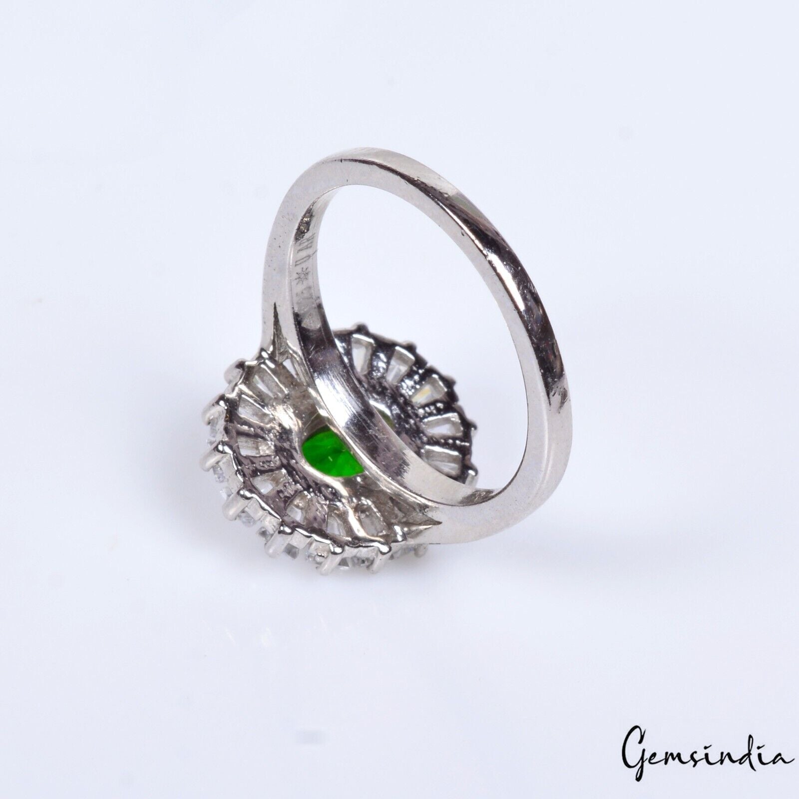 4.76 Gram Natural Chrome Diopside Zirconia Gem 925 Sterling Silver Ring 6.5 US
