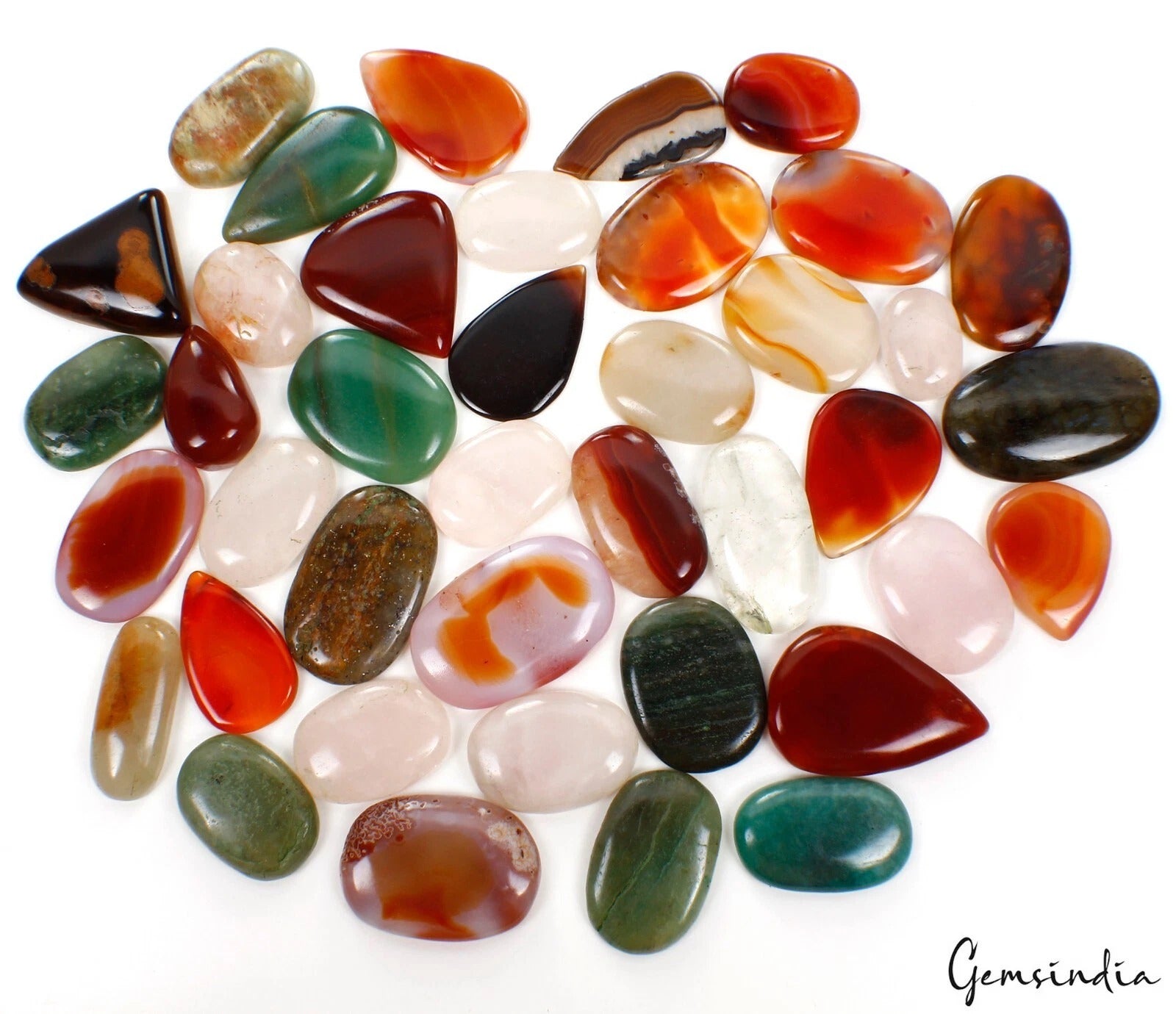 Aventurine Lot, Cabochon, Oval,Pear & Fancy Cabochon — 40 Pieces, 37mm to 52mm, 4000 Ct